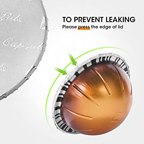 AIEVE 120 Pcs Aluminum Foil Lids for Nespresso Vertuo Reusable Pods – 62mm Pack