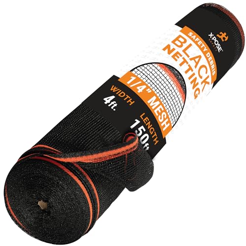 Xpose Safety Construction Safety Netting Black 4' x 150' 1/4" Mesh Debris Barrier