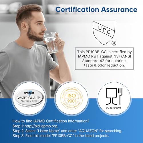 PUREPLUS 5 Micron 10x4.5 Inch Whole House Sediment & Carbon Water Filter 2-Pack