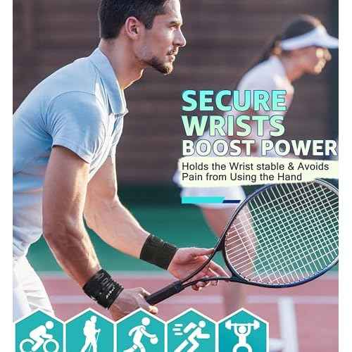 HiRui Wrist Brace Wrist Wrap for TFCC Tears, Ultra-thin Compression Wrist Strap Wrist Support for Workout Basketball Tennis Weightlifting Tendonitis Carpal Tunnel Syndrome-Adjustable (Black, 1 Pack)