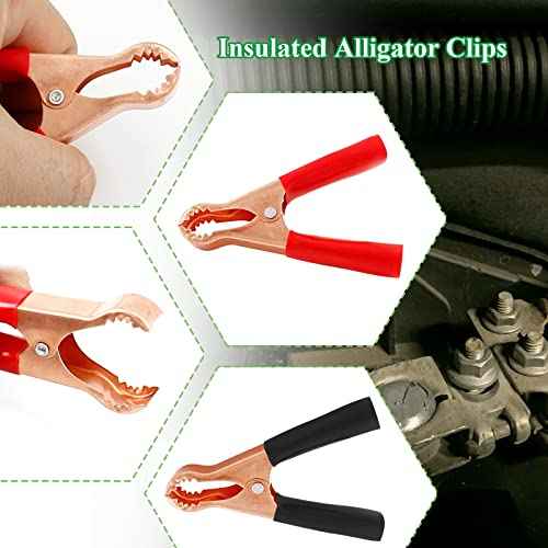 10Pcs 50A Insulated Alligator Clips Electrical Heavy Duty Alligator Clamps, Battery Replacement Cable Metal Spring Loaded Jumper Clips for Car Auto Vehicle Boat (Red & Black£©