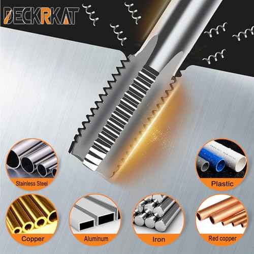 DECKRKAT 2-Piece 1/4" NPT Pipe Tap - High Carbon Steel Pipe Threading Tool, 18 Threads Per Inch Precision Internal Tap for Plumbers, Mechanics & DIY, with Protective Case.