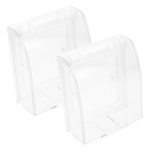 Angoily 2Pcs Transparent Babyproof Electric Outlet Cover Safety Switch Box Protector Easy Install Socket Guard for Outlet Protection for Young