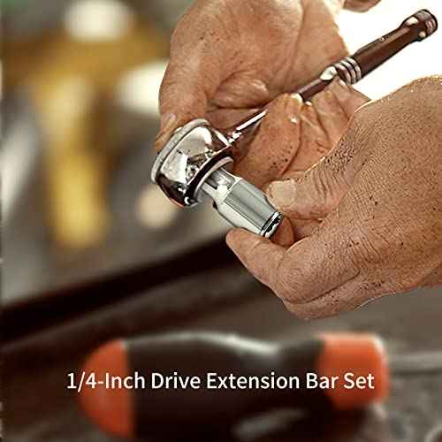 4Pcs Drive Socket Extension Set (Cr-V) Steel Socket Extension Set with Mirror Finish (Length Includes 2"/50mm, 4"/100mm, 6"/150mm, 10"/252mm)