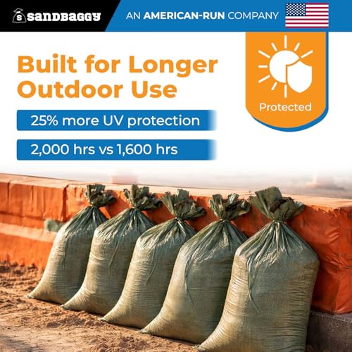 Sandbaggy Heavy Duty Reusable Poly Sandbags 14x26 Inches - Pack of 30 for Flood Control & Construction
