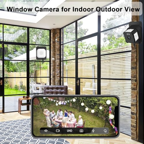 2K Window Cameras for Home Security, 2.4GHz & 5GHz WiFi Baby/Pet Camera with Phone APP, BlackLight Color Night Vision Indoor/ Outdoor View Camera with AI Motion Detectio, 2-Way Audio, Window Mount