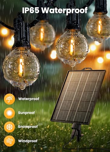 Brightown Black 108FT 52LED Solar String Lights Outdoor Waterproof with Remote & USB