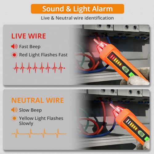 Neoteck Non-Contact Voltage Tester 12-1000V AC - Orange Variation