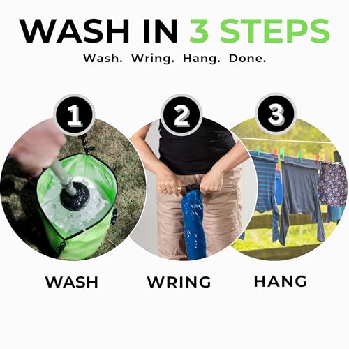 Large Portable Manual Washing Machine for Camping, Travel & Off-Grid Use