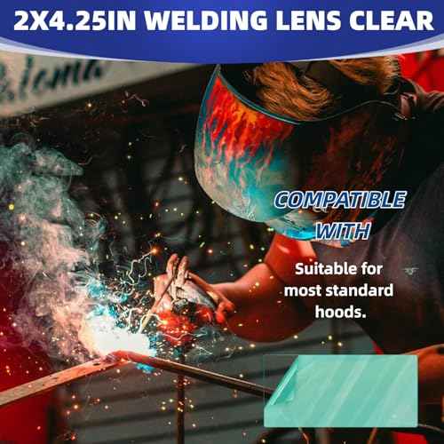 20Pcs of 2" x 4.25" Universal Welding Helmet Hood Replacement Clear Lens Cover 2x4 1/4 optical grade Premium Quality Clear Plastic Cover Lenses