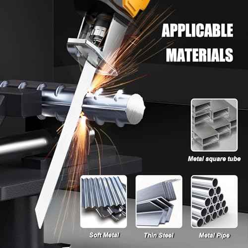 5 Pack 6 inch Reciprocating Saw Blades Set,18 TPI High Carbon Saw Blades, Metal Saw Blades with Organizer Case (5, 18TPI/150mm)