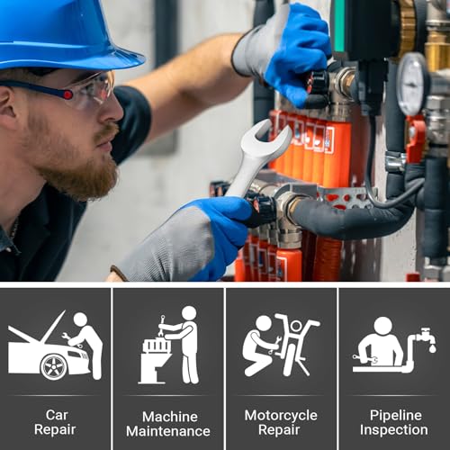 MAXPOWER 3/4 Inch Combination Wrench, Durable Cr-V Steel with Precise 12 Point Box End, Off-Corners Design, 15-Degree Offset