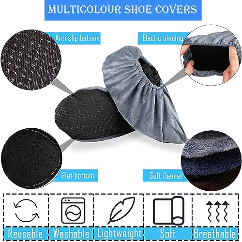 10 Pairs Reusable Non Slip Shoe Covers, Universal Soft Washable Thickened Foot Boot Shoe Covers for Interior, office, cleaning