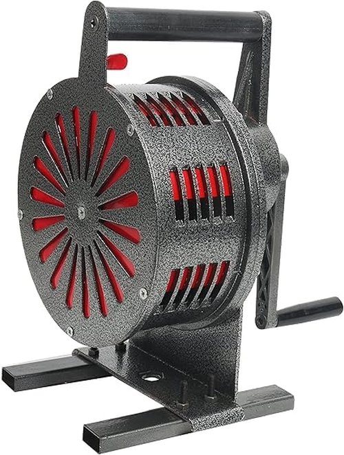 Amarine Made Heavy Duty Manual Crank Air Raid Siren with Base Mount - Hand Operated Emergency Alarm, 120dB Loud Outdoor Survival Siren