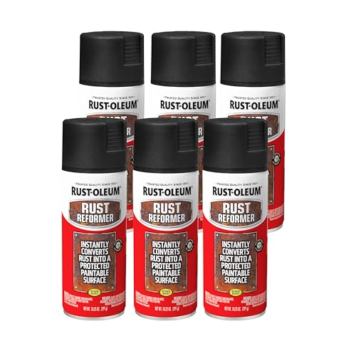 Rust-Oleum Stops Rust Reformer Black Spray Paint - 6 Pack for Metal Rust Conversion