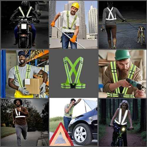 Adjustable Reflective Safety Vest-360¡Æ Silver Straps for Cycling,Construction