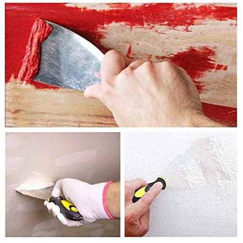 Putty Knife Set, 4 PCS (2,3,4,6 inch) Spackle Putty Knives, Metal Scrapers, Putty Scrapers for Drywall, Putty, Decals, Wallpaper, Baking, Patching and Painting