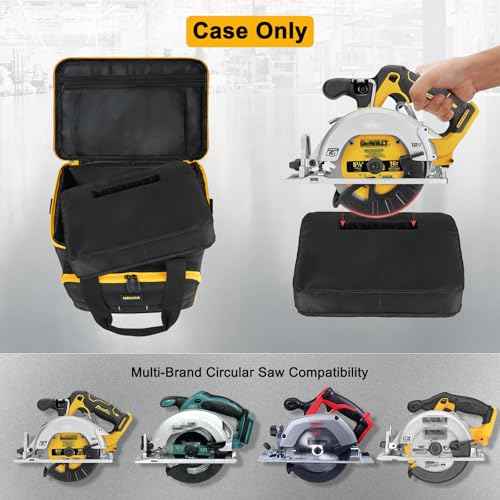 Tool Bag Compatible with DEWALT DCS565B/DCS391B, Makita XSS02Z, Milwaukee M18 Saw - Tool Storage Case with Battery Compartment & Blade Organizer, Heavy Duty Portable Design (Case Only)