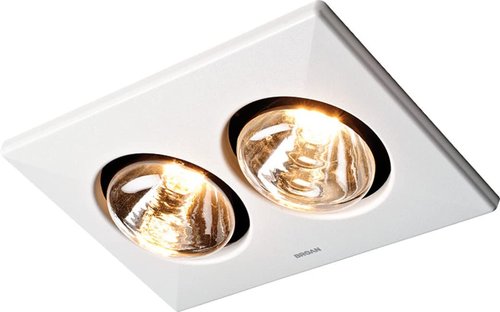 Broan-Nutone 164 Bulb Heater and Fan, Energy-Saving 2-Bulb Infrared Type IC Ceiling Heater, White, 250-Watt, 4.0 Sones, 70 CFM