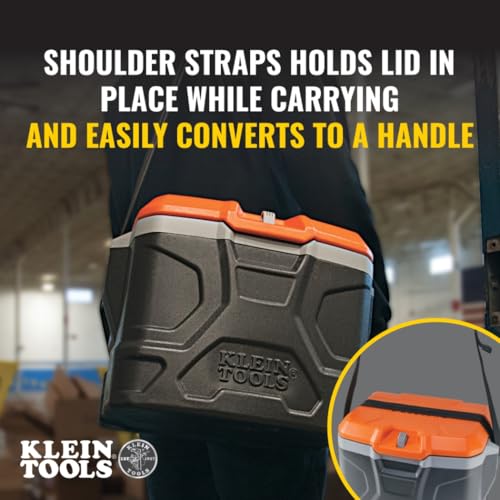 Klein Tools 55600 17-Quart Work Cooler Lunch Box with Seat & Interior Storage