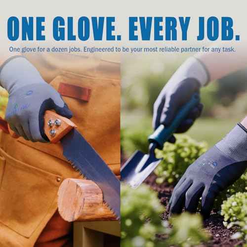 PROMEDIX P Nitrile Coated Work Gloves,MicroFoam Safety Work Gloves Men,Seamless Knit Nylon&spandex Gloves with Grip