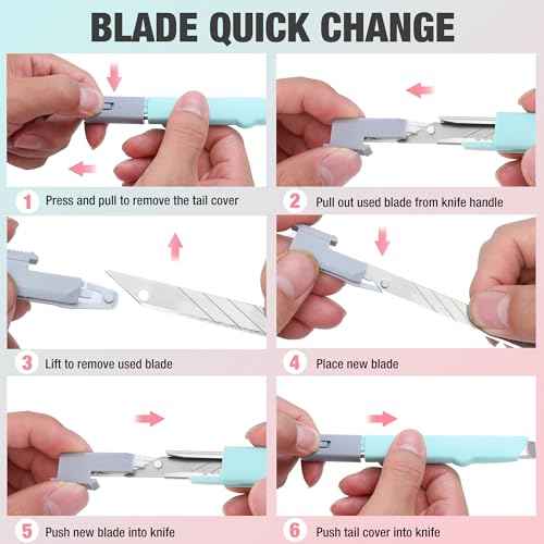 WORKPRO Premium Utility Knife Retractable Snap-off blade, Gift for Men/Women Heavy Duty Box Cutter Set, Razor Knife Exacto Craft Knives, with 10 Extra 9mm Blades, Pack of 3