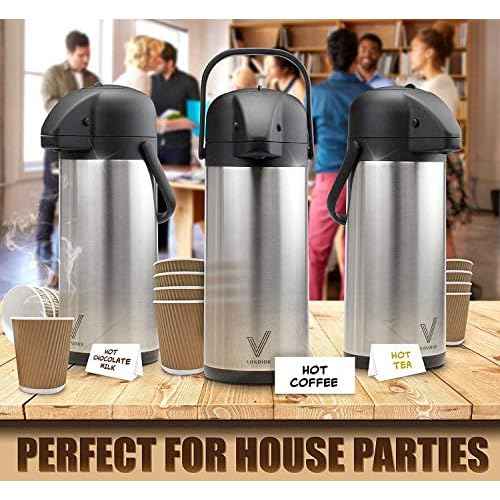 Coffee Carafe for Keeping Hot - 102oz/3L Airpot Coffee Dispenser with Pump - Insulated Stainless Steel Hot Beverage Dispenser for Parties - Thermal Carafe for Hot Drinks Water Tea Chocolate
