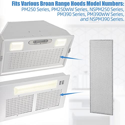 Alocs S99010370 Aluminum Grease Filter for Broan/Nutone PM250 PM390 Range Hoods (2 Pack)