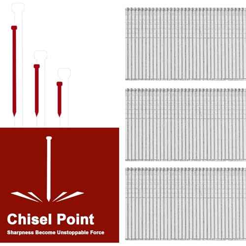18 Gauge Brad Nails, 6000 Counts 1-inch 18 GA Brad Nails, Galvanized Nails for Nail Gun, Finishing Nail Gun Nails for Pneumatic, Electric Brad Nailer Gun