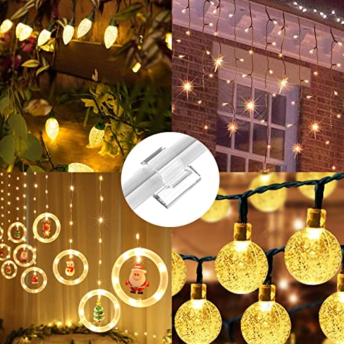 TidyHelper 100 Pcs Clear Outdoor Cable Clips Small & Large - Wire Management