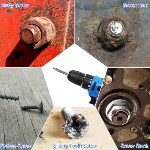 Gifts for Men,Damaged Screw Extractor Set,Gifts for Adults Men & Remover for Stripped Screws Nuts & Bolts Drill Bit Tools for Easy Removal of Rusty,9Pcs Drill Bit Bolt Extractor Kit & Twist Drill Bits