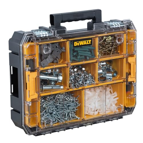 DEWALT TSTAK Small Parts and Screw Organizer Toolbox - 17.25"L x 13.25"W x 4.62"H, Removable Compartments