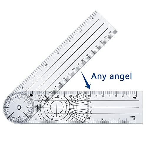 2 Pcs Clear Protractor Goniometer with 7 Inch Arm – Angle Finder