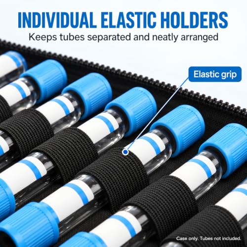 Homeopathic Remedy Tube Organizer Case, Black Fabric, Holds 52 Tubes