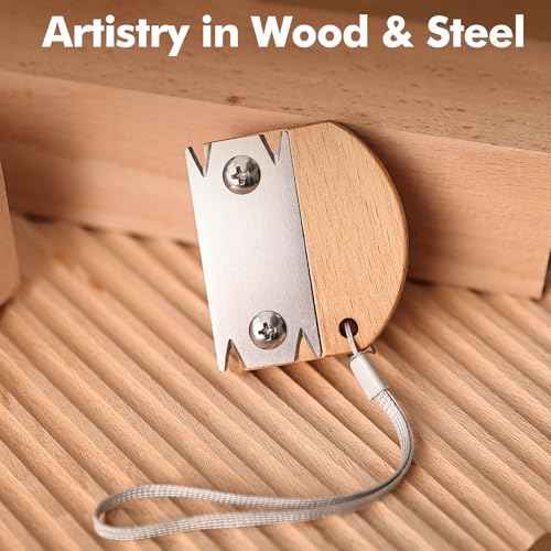 Edge Banding Trimmer, Upgraded Veneer Edge Trimmer with Wooden Handle and 3 Replacement Blades, Edge Band Cutter Tool for Woodworking, Veneer, PVC, Laminate, Plywood, Melamine