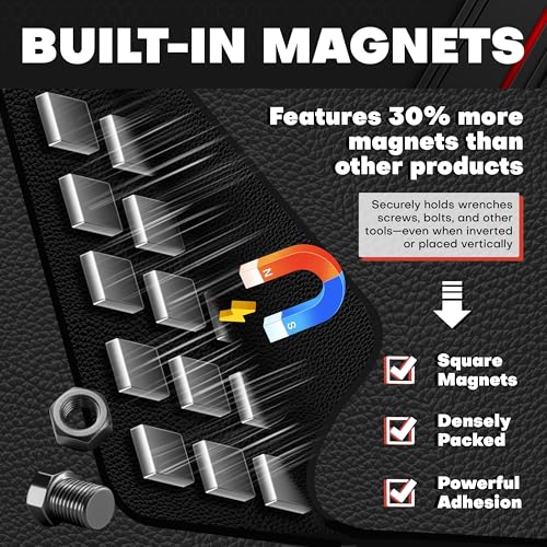 C&T Magnetic Tool Mat Set (4 Sizes) with 25Lb Telescoping Magnetic Pickup Tool