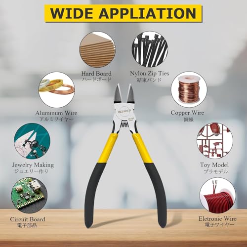 BOOSDEN 6.5-Inch Diagonal Wire Cutter Pliers - Professional Snipping Tool (1 Pack)
