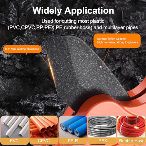 Luckyway PVC Pipe Cutter, Ratchet Pipe Cutter for PEX,PVC,PPR and Plastic Hoses, Ratcheting Pipe Cutter Tool for Home Repairs and Plumbers (1-5/8" Pipe Cutter)