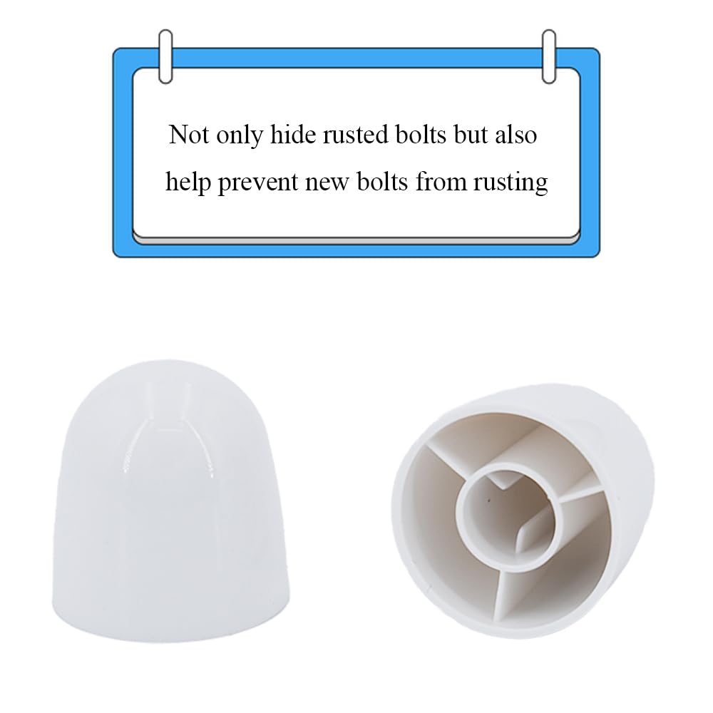 Toilet Bolt Caps Toilet Bolt Covers Toilets Screw Cover Caps Decorative 4 Pieces 1.26 Inch Height Avoid The Hassle of Trimming Bolts fit a lot of Model Toilets White Plastic Ckyleole