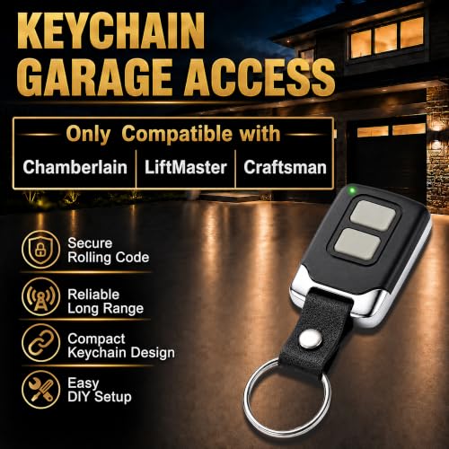 2 Pack Garage Door Remote for LiftMaster Chamberlain Craftsman Keychain Transmitter - Compatible with 1993-Present Models