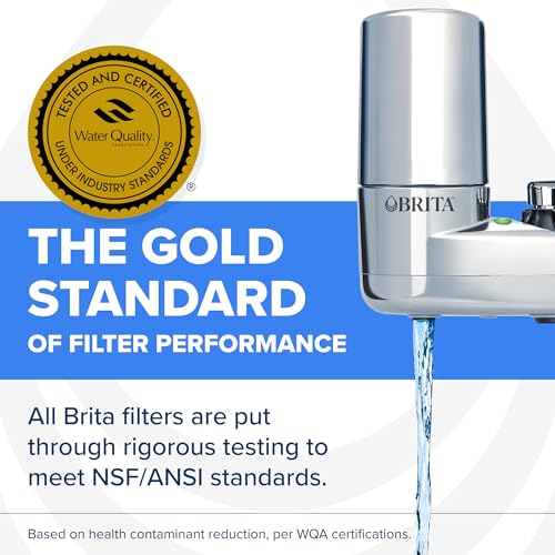 Brita Elite Chrome Faucet Water Filter System with 2 Filters & Spray Options - Fits Standard Faucets