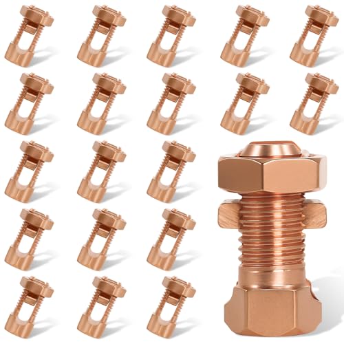 20 Pcs TJ-16 Split Bolt Connectors for 6/7/8 AWG Bare Wires - Ground Bonding