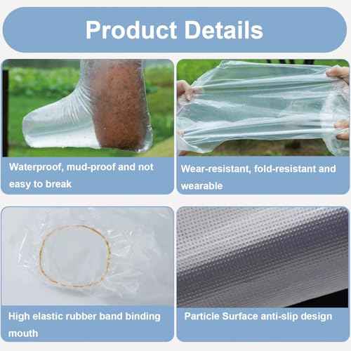 Waterproof Shoe Covers for Rain, 10 Pairs Shoe Covers Disposable, Non-Slip Indoor Outdoor Rain Shoe Covers, Plastic Shoe Covers for Men Women, Rain Boot Covers, Shoe Protector Covers
