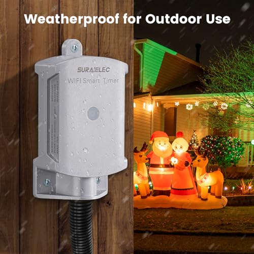 WiFi Outdoor Smart Timer Switch 15A for Electrical Boxes - Waterproof, App Control