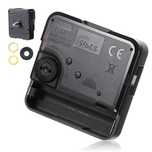 Silent Quartz Clock Movement Replacement for DIY Wall Clocks - Battery Powered, 0.5in Shaft