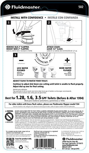 Fluidmaster 502P21 PerforMAX Toilet Flapper - Water-Saving, Adjustable, 1 Pack