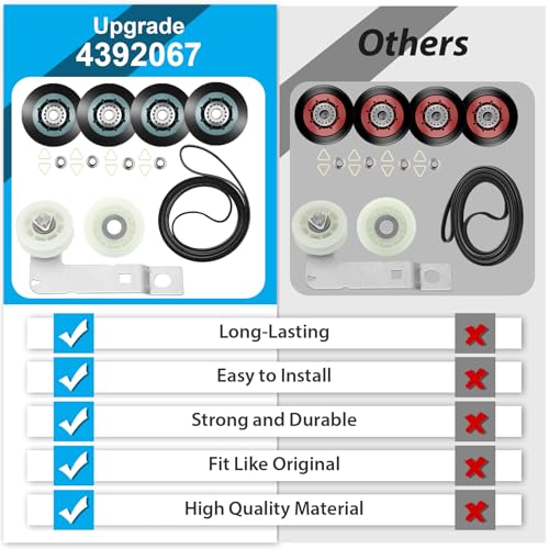 Aremae 4392067 Dryer Repair Kit for Whirlpool/Maytag/Kenmore - Upgrade 4392067RC