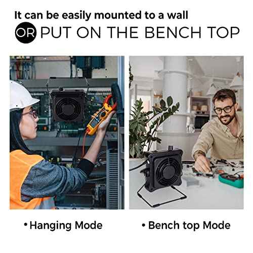 Noah Fume Extractor Solder Smoke Absorber Remover, Soldering Fan Smoke Absorber, 110V 23W Quiet DIY Working Fan for Soldering Station,Black