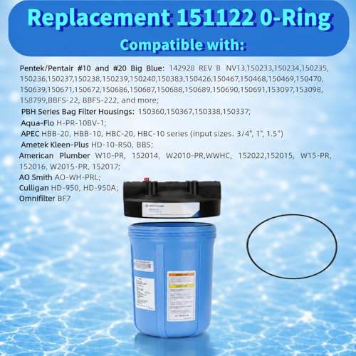 8 Pack 151122 O-Ring Replacement for Pentair Big Blue Housings #10 & #20