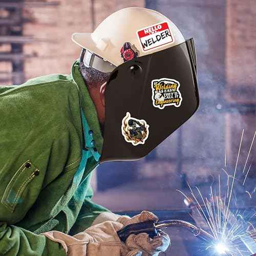BEATRI Welding Stickers 50Pcs Hard Hat Welding Tool Box Welder Stickers Vinyl Waterproof for Helmet, Water Bottles Welder Decals Stickers for Journaling, Laptop, Phone for Adult
